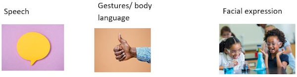 Speech gestures and facial expression graphic